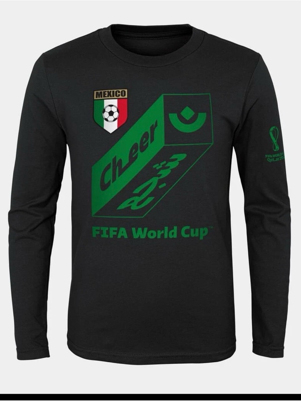 Mexico FIFA World Cup 2022 Long Sleeve Tee - Black/Green
